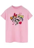 The Powerpuff Girls Pink Hearts Circle Boyfriend Fit T-Shirt - Large Image 1