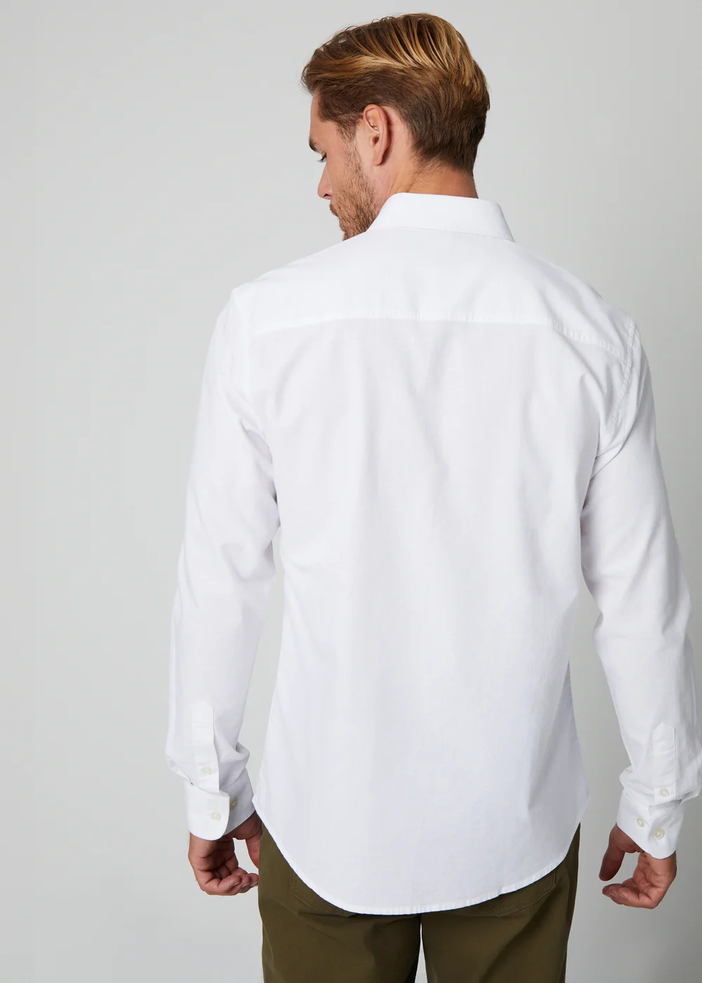 Threadbare White Oxford Cotton Long Sleeve Shirt - Medium Image 2