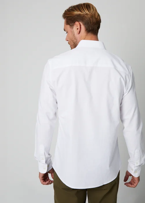 Threadbare White Oxford Cotton Long Sleeve Shirt - Medium Image 2