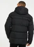 Threadbare Black Showerproof Hooded Padded Jacket - M Image 2