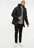 Threadbare Black Showerproof Hooded Padded Jacket - M Image 3