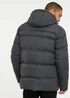 Threadbare Charcoal Showerproof Hooded Padded Jacket - S Image 2