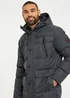 Threadbare Charcoal Showerproof Hooded Padded Jacket - S Image 4
