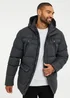 Threadbare Charcoal Showerproof Hooded Padded Jacket - S Image 1