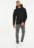 Threadbare Black Microfleece Overhead Hoodie - Large Image 4
