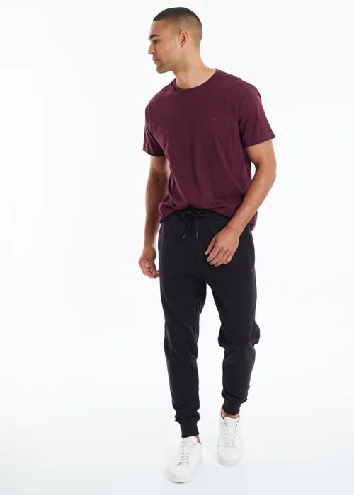 Threadbare Black Cotton Blend Regular Fit Joggers - L Image 3