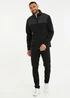 Threadbare Black Quarter Zip Quilted Fleece Jumper - M Image 4