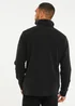 Threadbare Black Quarter Zip Quilted Fleece Jumper - M Image 2