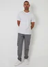Threadbare Grey Slim Fit Cotton Cuffed Cargo Trousers - XL Image 3