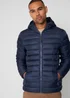 Threadbare Navy Matte Finish Padded Hooded Jacket - XL Image 1