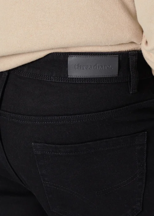 Threadbare Black Straight Fit Jeans With Stretch - 34/L32 Image 3