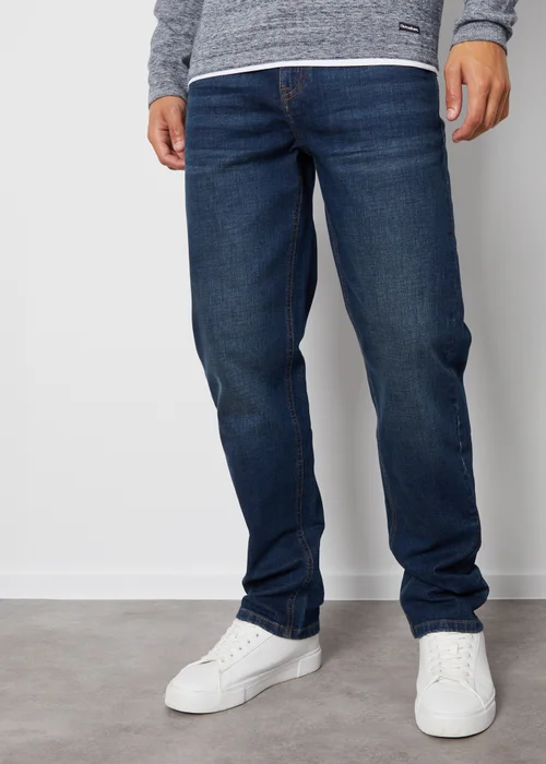 Threadbare Blue Straight Fit Jeans With Stretch - 38/L32 Image 1