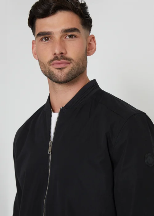 Threadbare Black Showerproof Classic Bomber Jacket - L Image 3