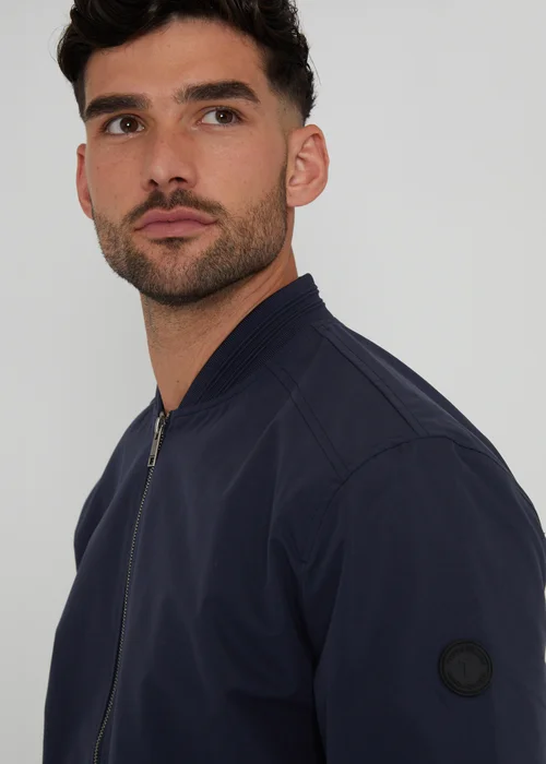 Threadbare Navy Showerproof Classic Bomber Jacket - S Image 3