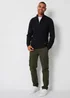 Threadbare Black Funnel Neck Quarter Zip Knitted Jumper - XXL Image 4
