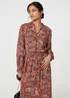 Izabel London Red Floral Paisley Semi Sheer Midi Dress - 8 Image 4