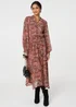 Izabel London Red Floral Paisley Semi Sheer Midi Dress - 8 Image 1