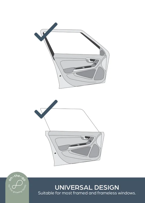 Dreambaby Black Car Window Mesh Fitover Socks 2 pack - One Size Image 4