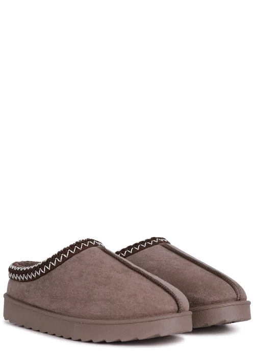 Linzi Tammy Mocha Suede Slipper - Size 4 Image 3