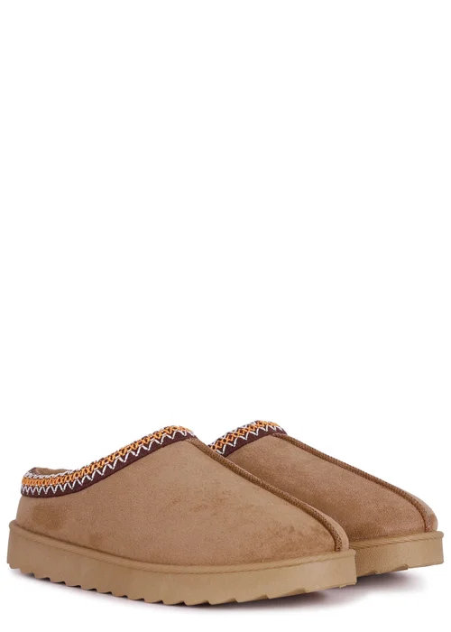 Linzi Tammy Chestnut Faux Suede Slipper - Size 7 Image 3