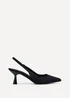 Linzi Presley Black Lycra Sling Back Low Court Heel - Size 6 Image 2