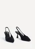 Linzi Presley Black Lycra Sling Back Low Court Heel - Size 6 Image 3