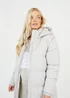Brave Soul Cream Maxi Hooded Puffer Jacket with Detachable Sleeves - 12 Image 3