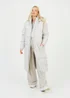 Brave Soul Cream Maxi Hooded Puffer Jacket with Detachable Sleeves - 12 Image 1