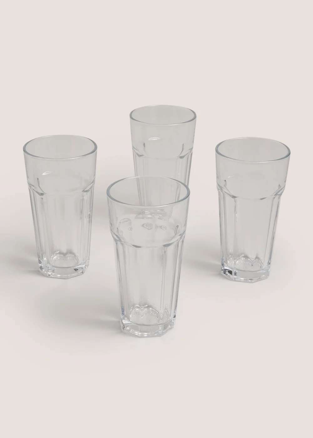 4 Pack Long Glass Tumblers Image 1