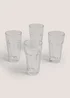 4 Pack Long Glass Tumblers Image 1