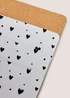4 Pack White & Black Heart Cork Placemats Image 2
