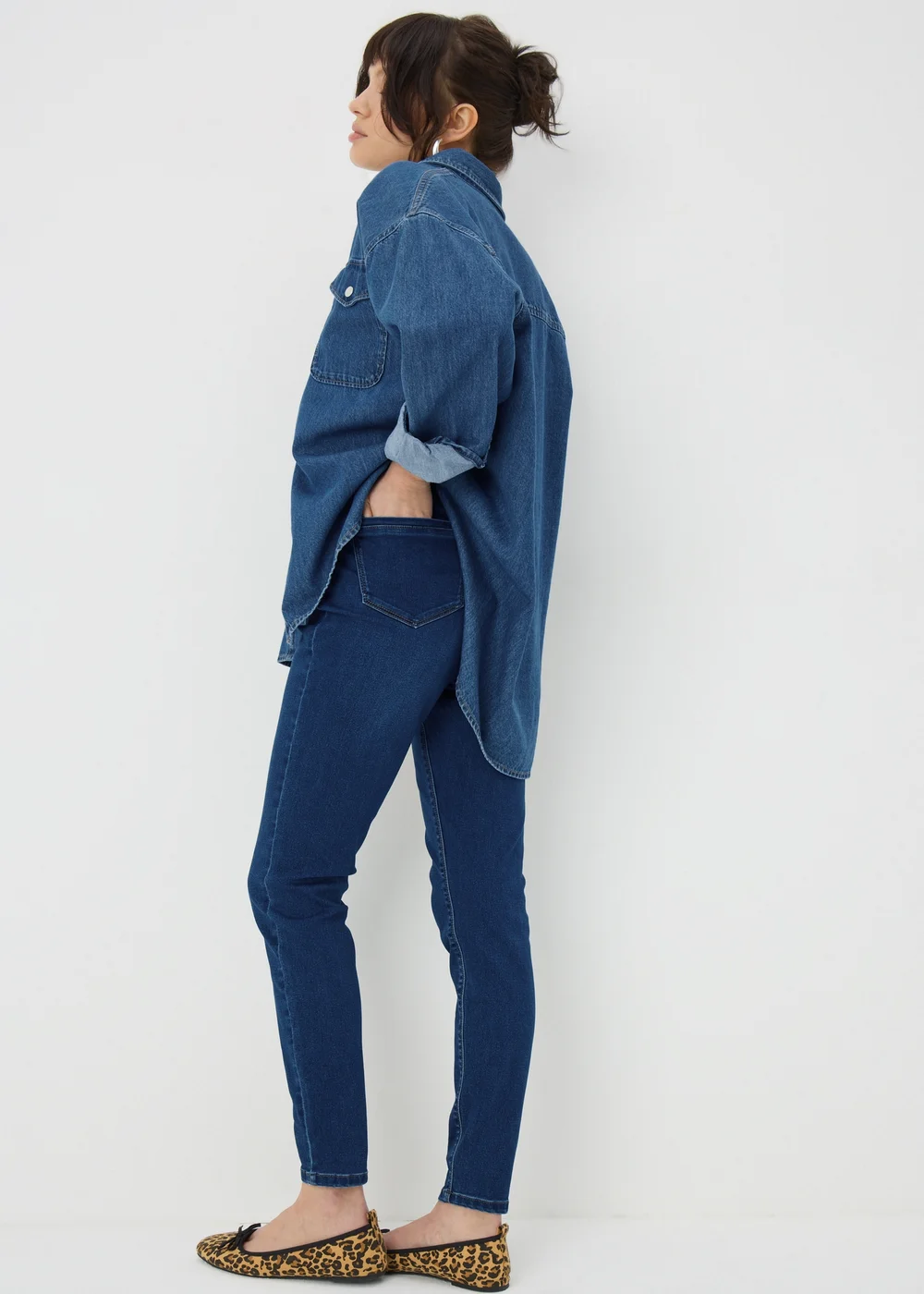 Dark Wash High Waist Skinny Jeans - Size 10 Image 2