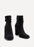 Linzi Mila Black Ruched Square Toe Block Heeled Ankle Boot - Size 7 Image 3