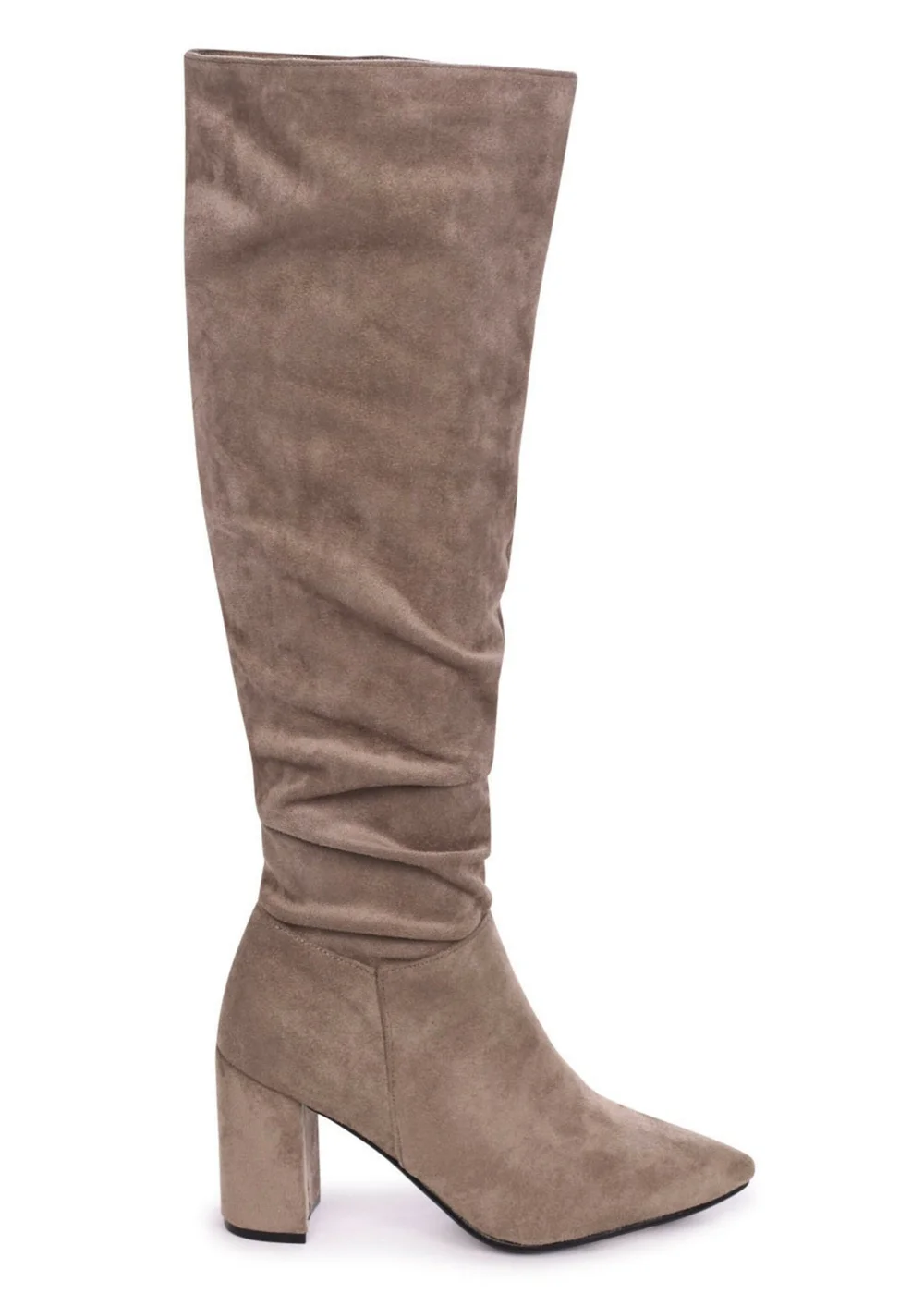 Linzi Bonnie Mocha Suede Block Heel Knee High Ruched Boot - Size 6 Image 2
