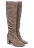 Linzi Bonnie Mocha Suede Block Heel Knee High Ruched Boot - Size 6 Image 3
