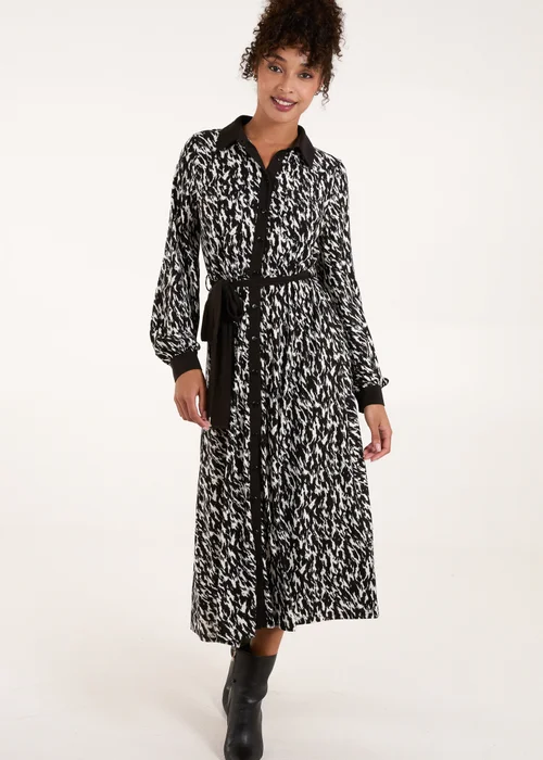Blue Vanilla Multi Contrast Midi Shirt Belted Dress - M Image 4