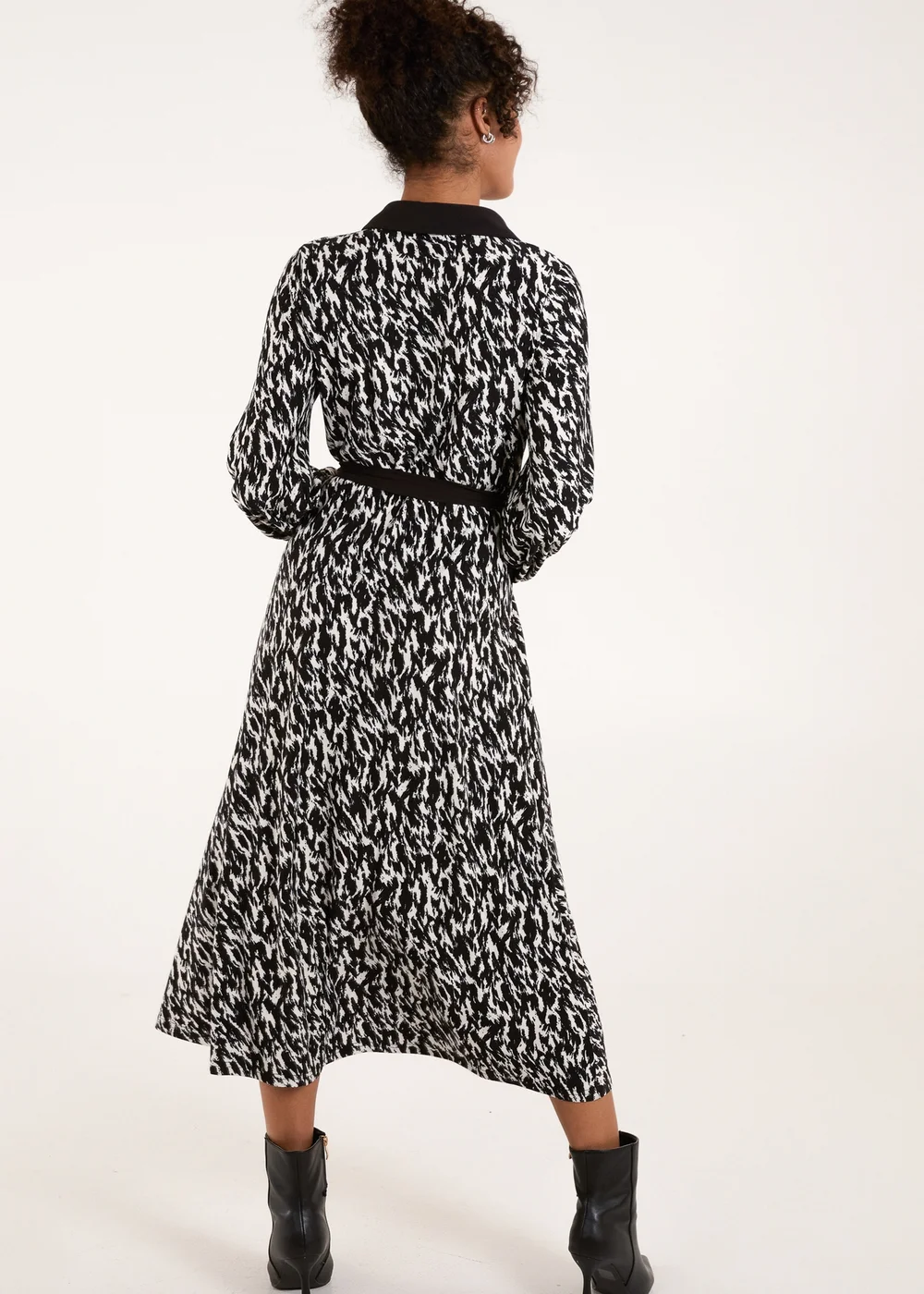 Blue Vanilla Multi Contrast Midi Shirt Belted Dress - M Image 2