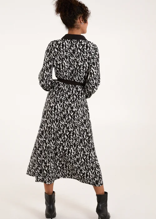 Blue Vanilla Multi Contrast Midi Shirt Belted Dress - M Image 2