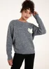 Blue Vanilla Grey Embellished Heart Knit Jumper - Small/Medium Image 1