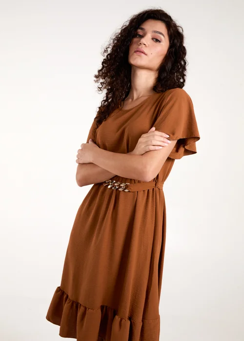 Blue Vanilla Brown Chain Belt Dress - S/M Image 4