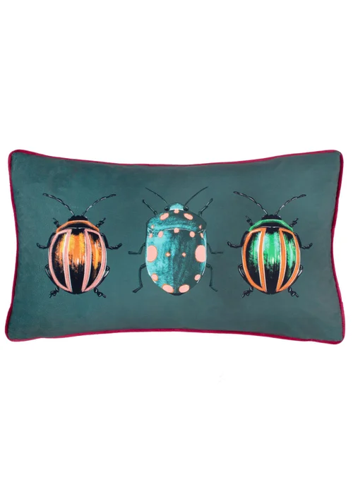 furn. Beetalis Piped Velvet Filled Cushion (30cm x 50cm) - One Size Image 2