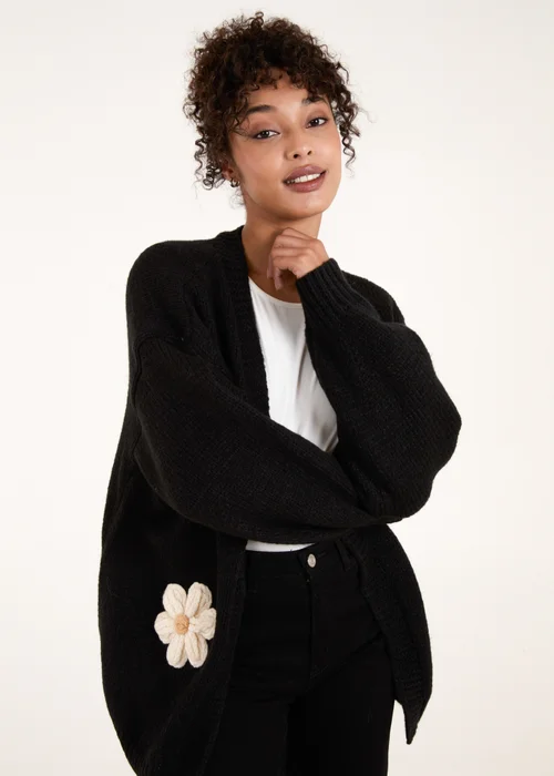 Blue Vanilla Black Daisy Large Flower Cardigan - Small/Medium Image 4