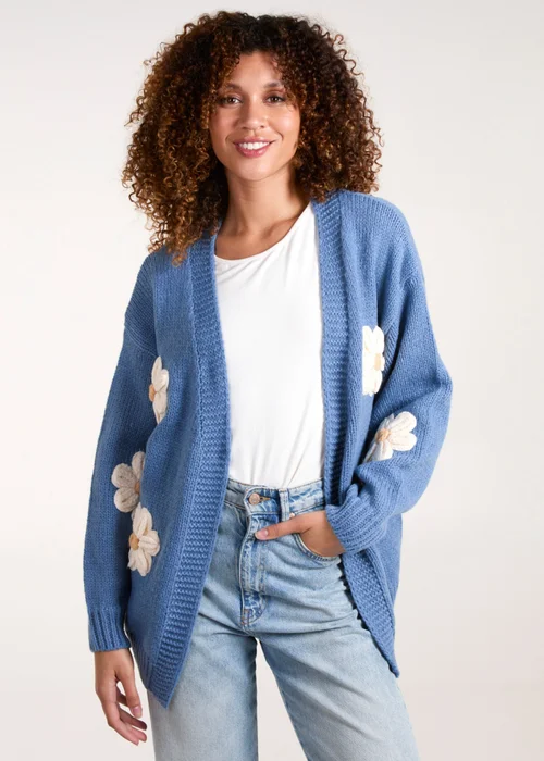 Blue Vanilla Blue Daisy Large Flower Cardigan - Medium/Large Image 1