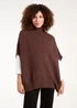 Blue Vanilla Brown High Neck Oversized Ribbed Tabard Jumper - One Size Image 1