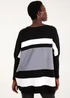 Blue Vanilla Grey Multi Stripe Colour Block Jumper - Small/Medium Image 2