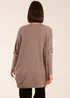 Blue Vanilla Brown Plain V Neck Jumper - One Size Image 2