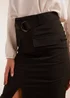 Blue Vanilla Black Front Split Midi Utility Skirt - Size 16 Image 3
