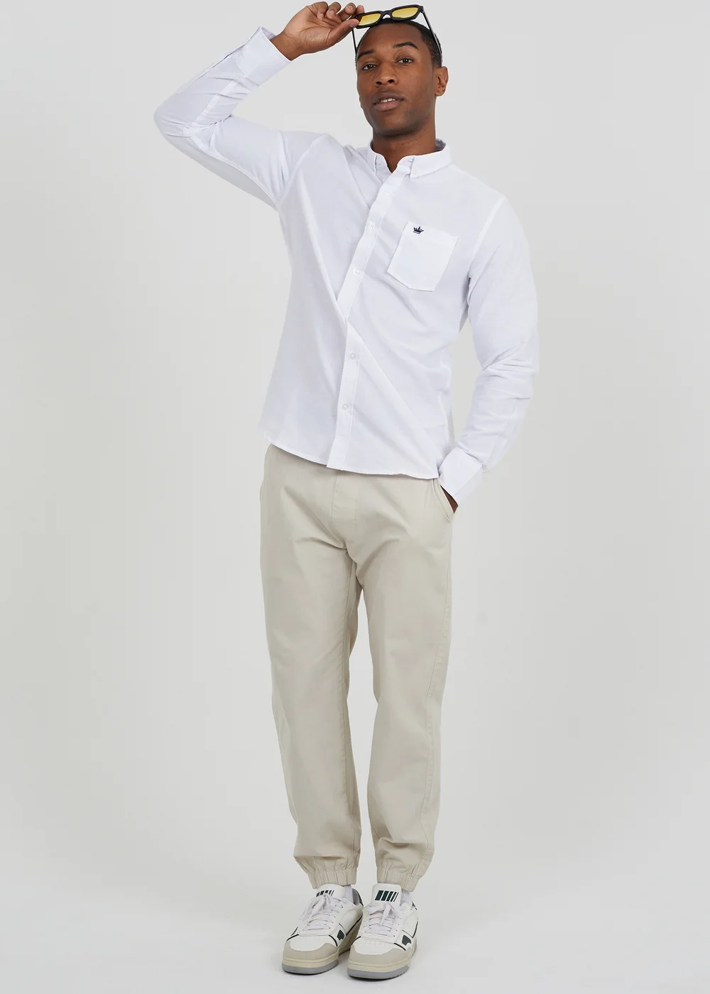 Brave Soul White Cotton Long Sleeve Oxford Shirt - 2XL Image 4