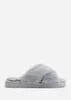 Where's That From Weekend Grey Cross Over Fluffy Slippers - Size 4 Image 2