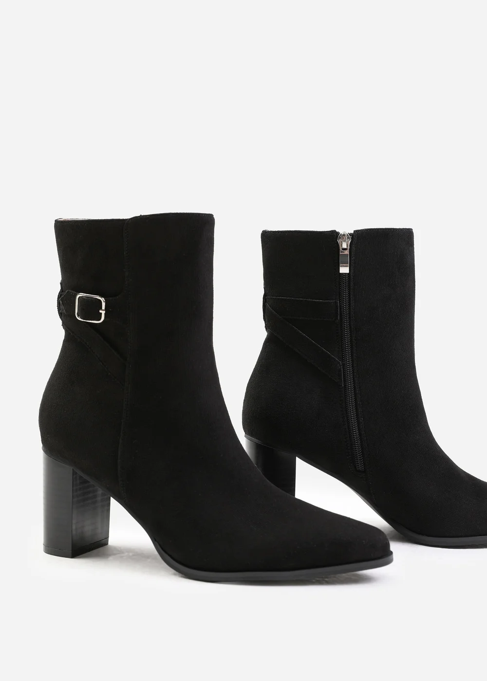 Where's That From Black Faux Suede Winter Wide-Fit Block Heel Boots - 8 Image 3